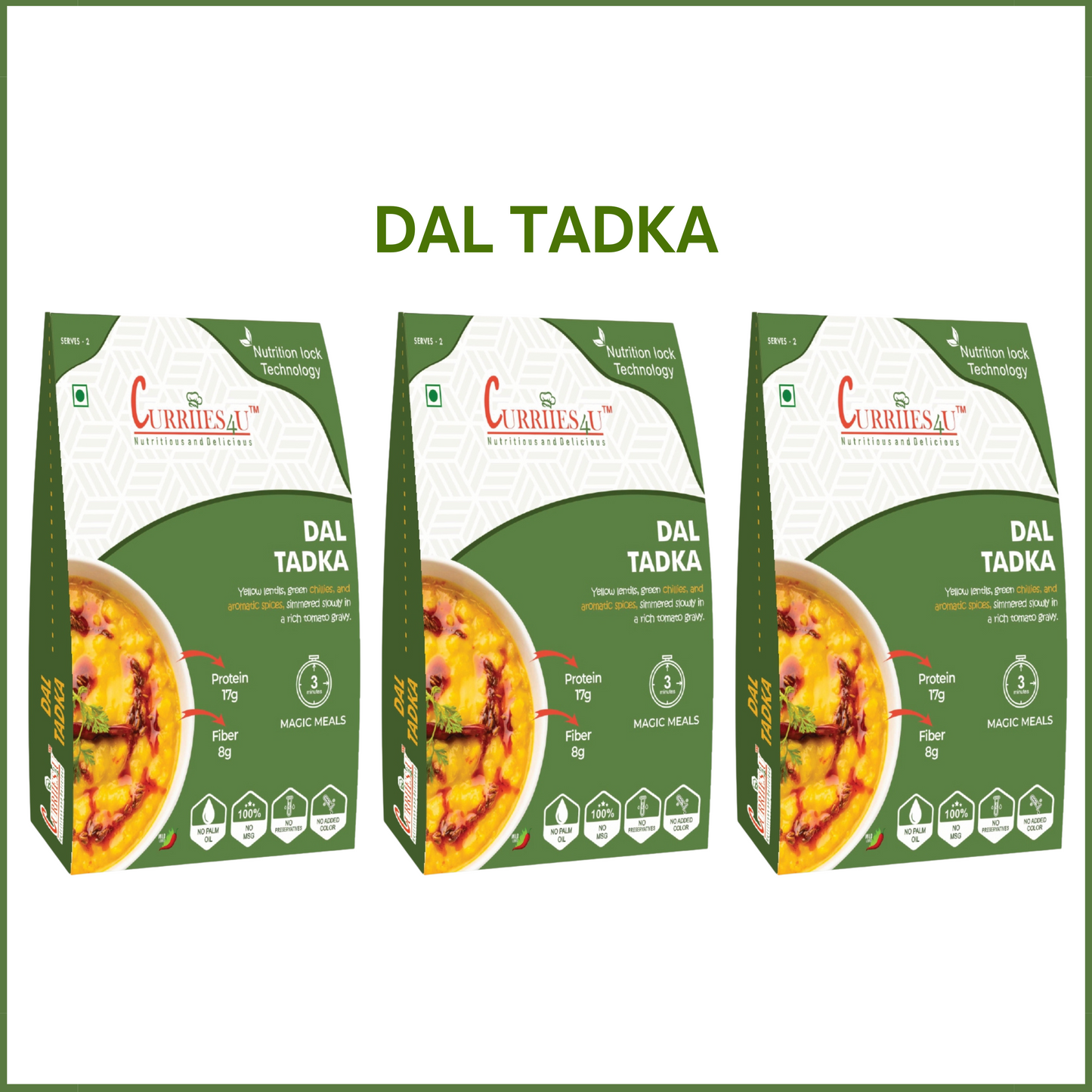 Dal Tadka | Pack of 3 – Authentic Indian Flavor, Ready in 3 Minutes