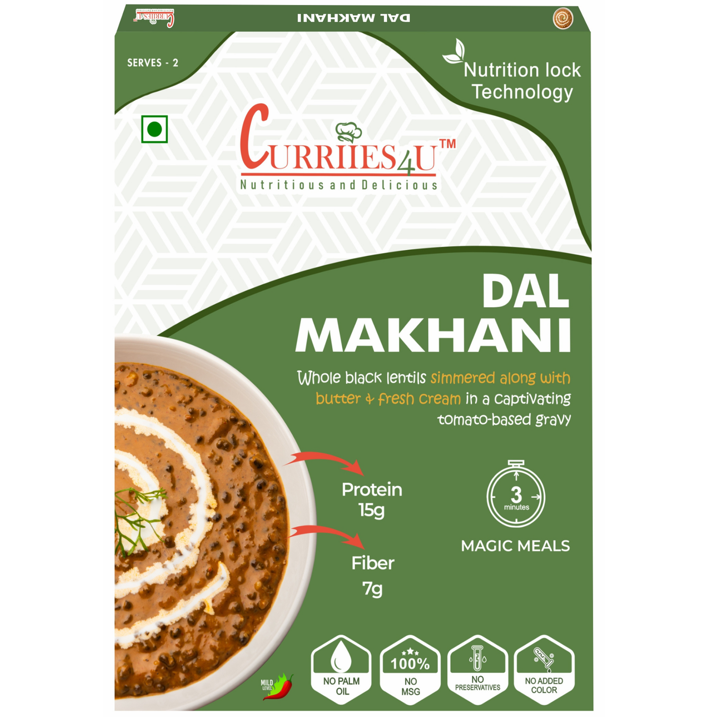 Dal Makhani – Homestyle, preservative-free, slow-cooked black lentils in a rich, buttery gravy. A ready-to-eat Indian meal, full of authentic flavors and nutrition.