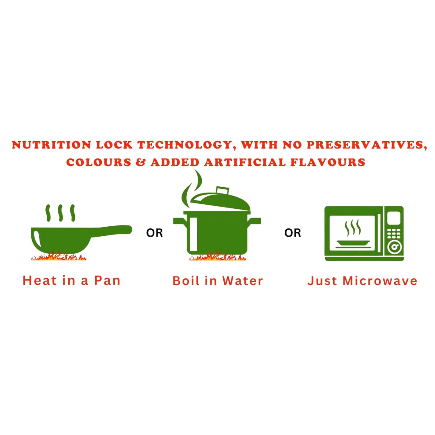 Heat and eat - prepare in 3 minutes making process