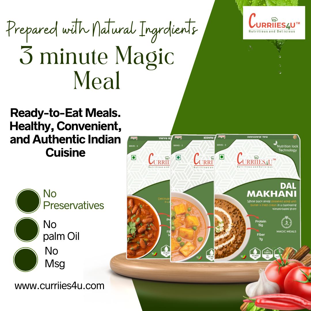 curriies4u Ready to Eat meals in 3 minutes 