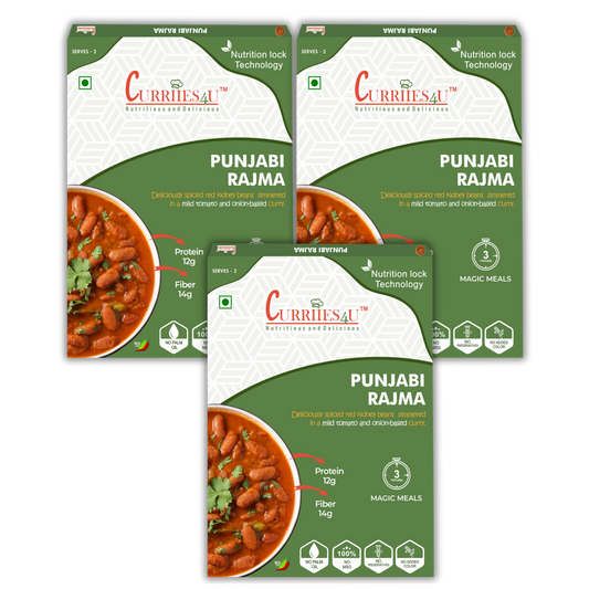 Punjabi Rajma Pack of 3 - Ready-to-Eat, Preservative-Free, Authentic North Indian Meal