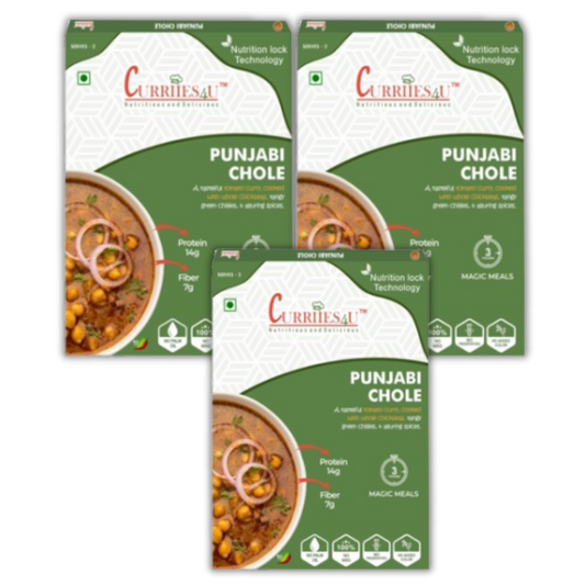 Punjabi Chole Pack of 3 - Authentic, Preservative-Free, Ready in 3 Minutes