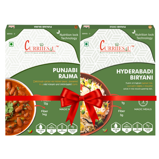 Punjabi Rajma & Vegetable Hyderabadi Biryani Combo | 100% Natural & Ready in 3 Minutes