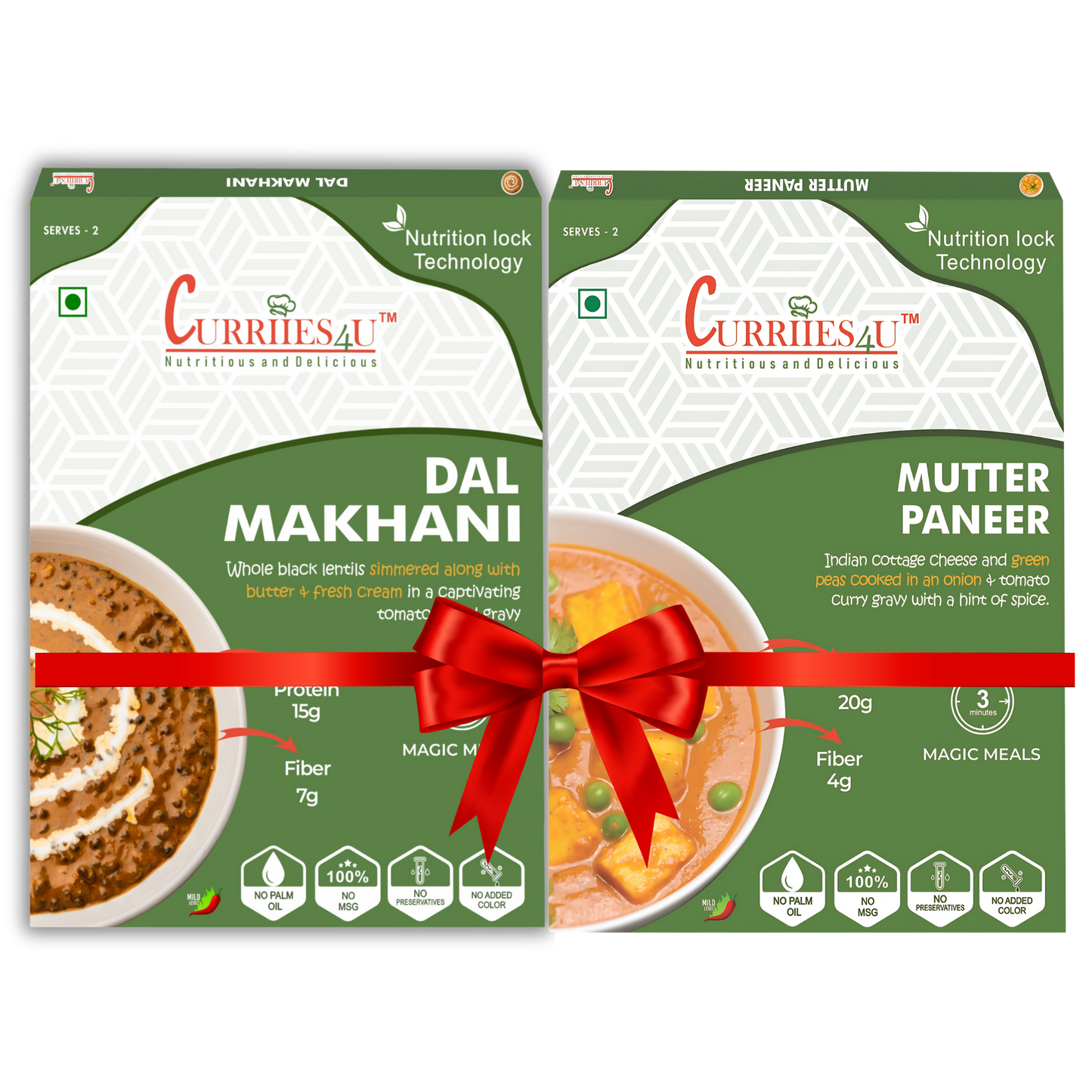 Dal Makhani & Mutter Paneer Combo – Pack of 2 | Ready-to-Eat Indian Meal