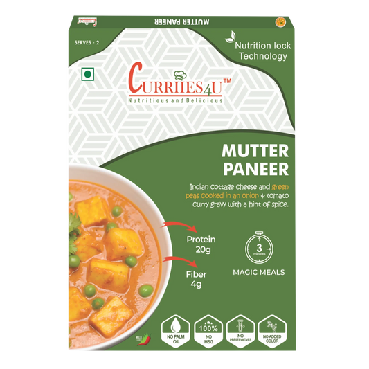 Curriies4u Redy-to-Eat Mutter Paneer: A Timeless Delicacy