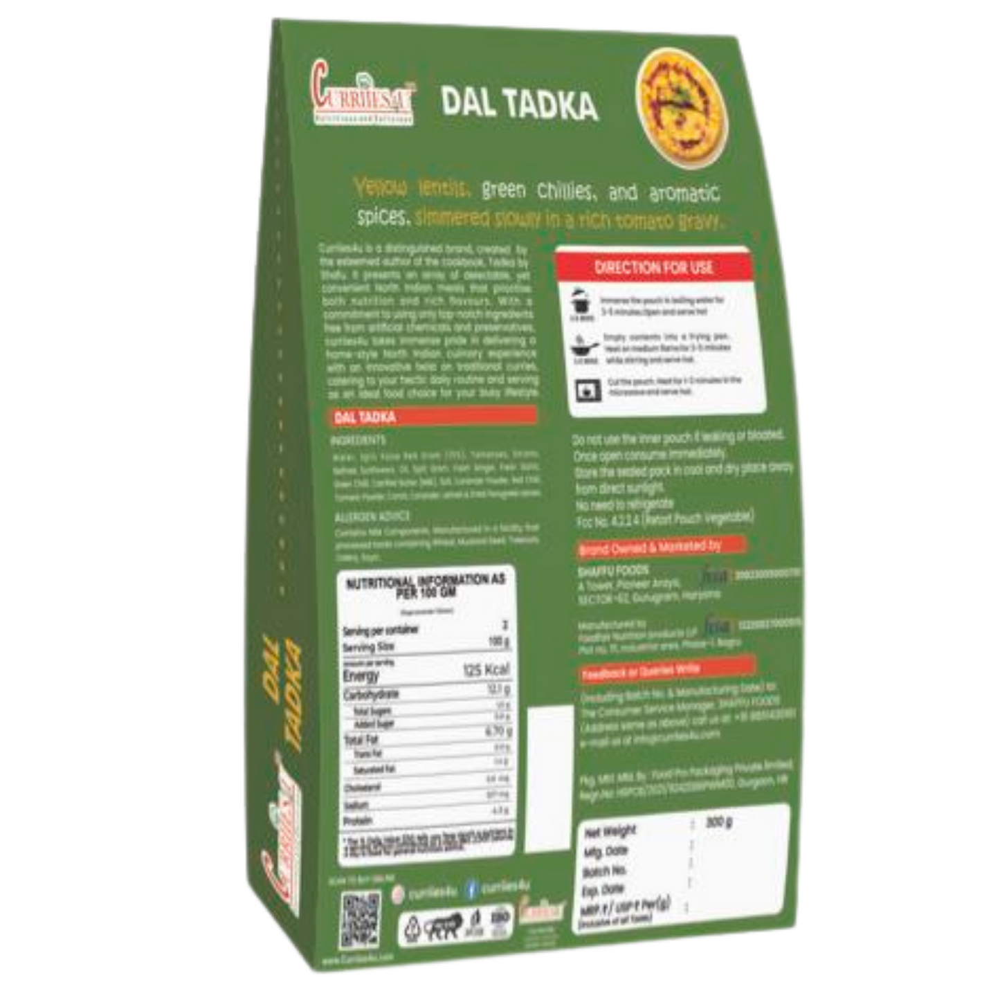 dal tadka authentic taste of Indian curry -ready to eat meal by curriies4u