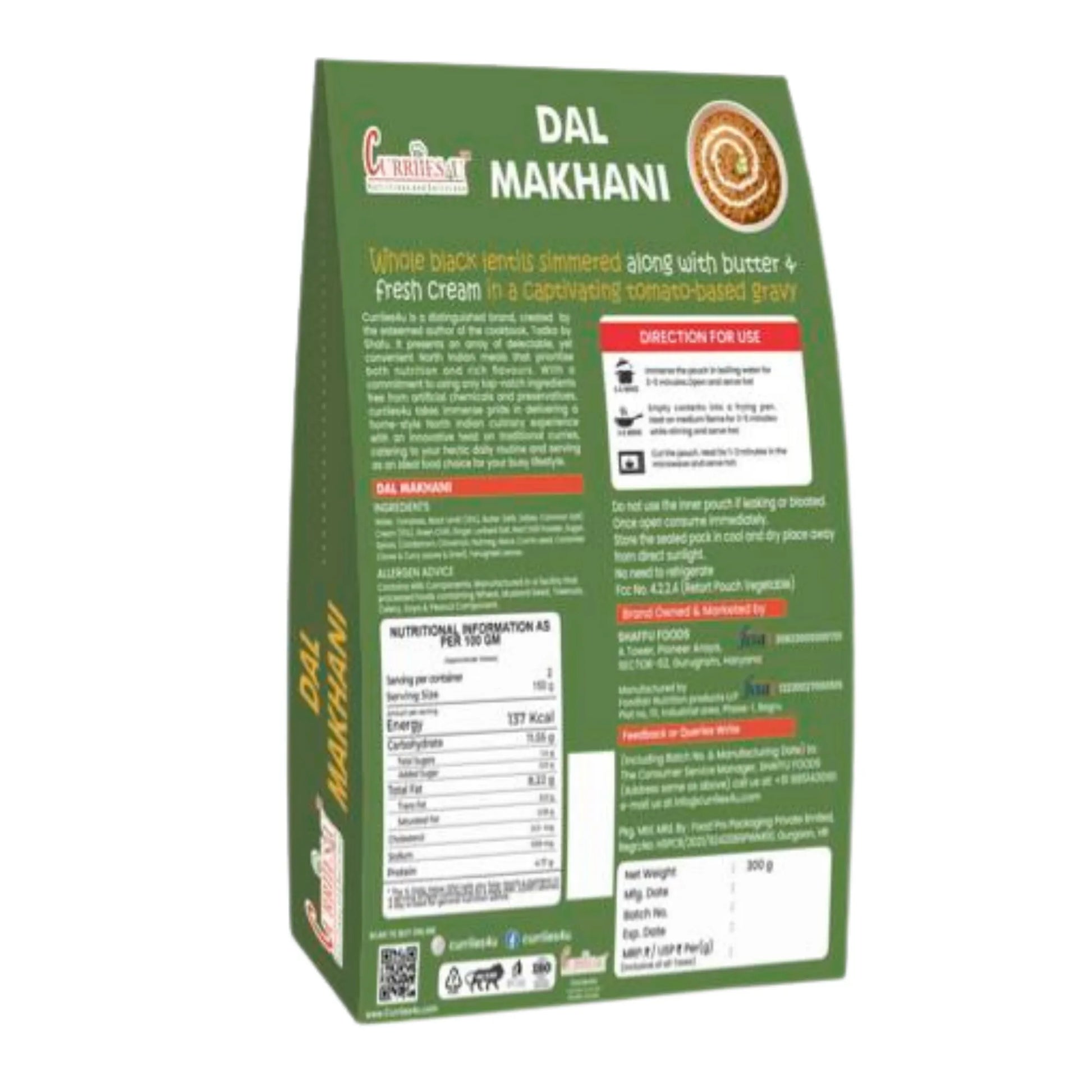 Dal makhani – Balanced with spices and cooked to perfection.