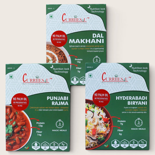 Curriies4u Punjabi Rajma + Dal Makhani + Hyderabadi Biryani