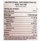 Nutritional Information table -ready to eat meal curriies4u