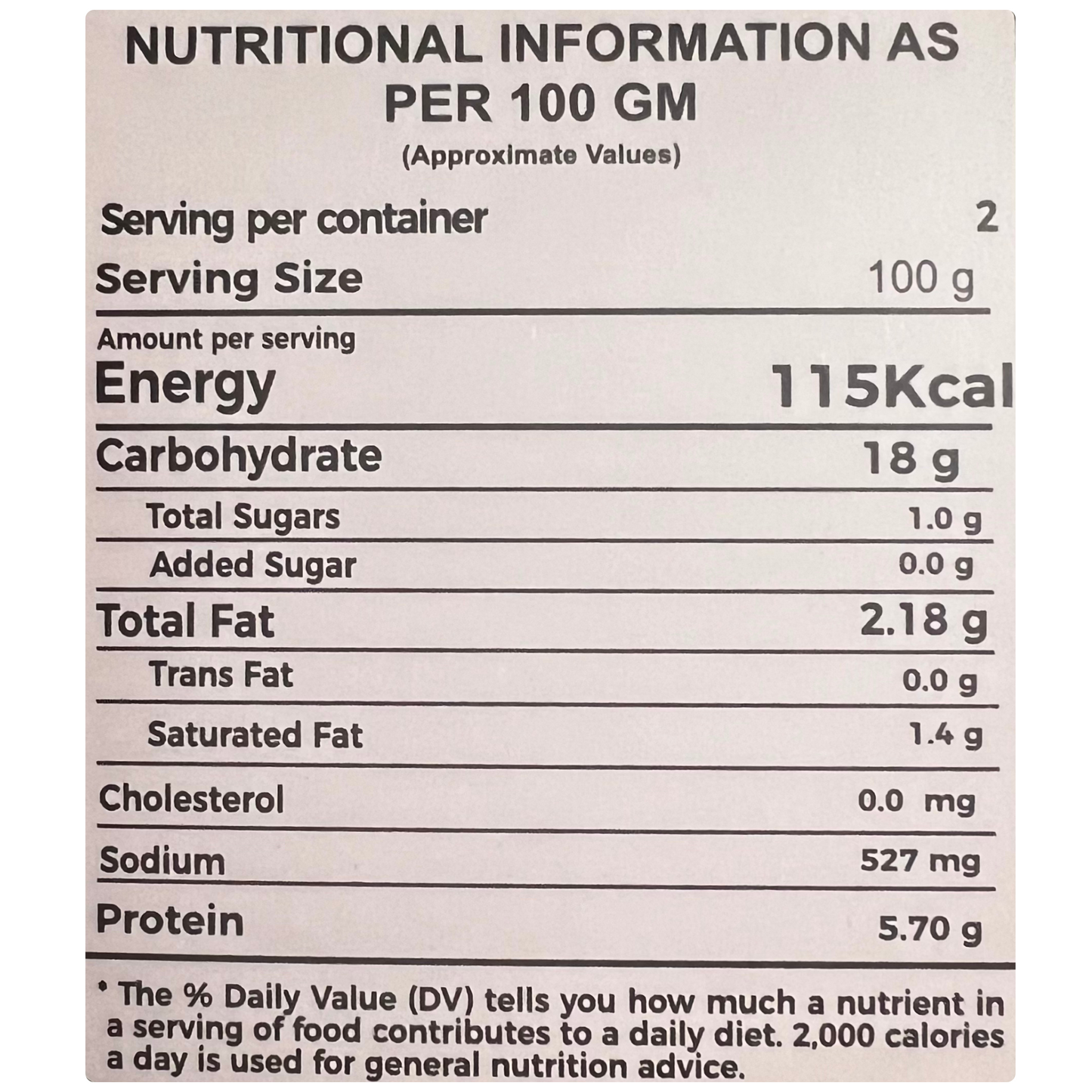 Nutritional value of hyderabadi biryani per 100 g serving ready to eat meal by curriies4u 

