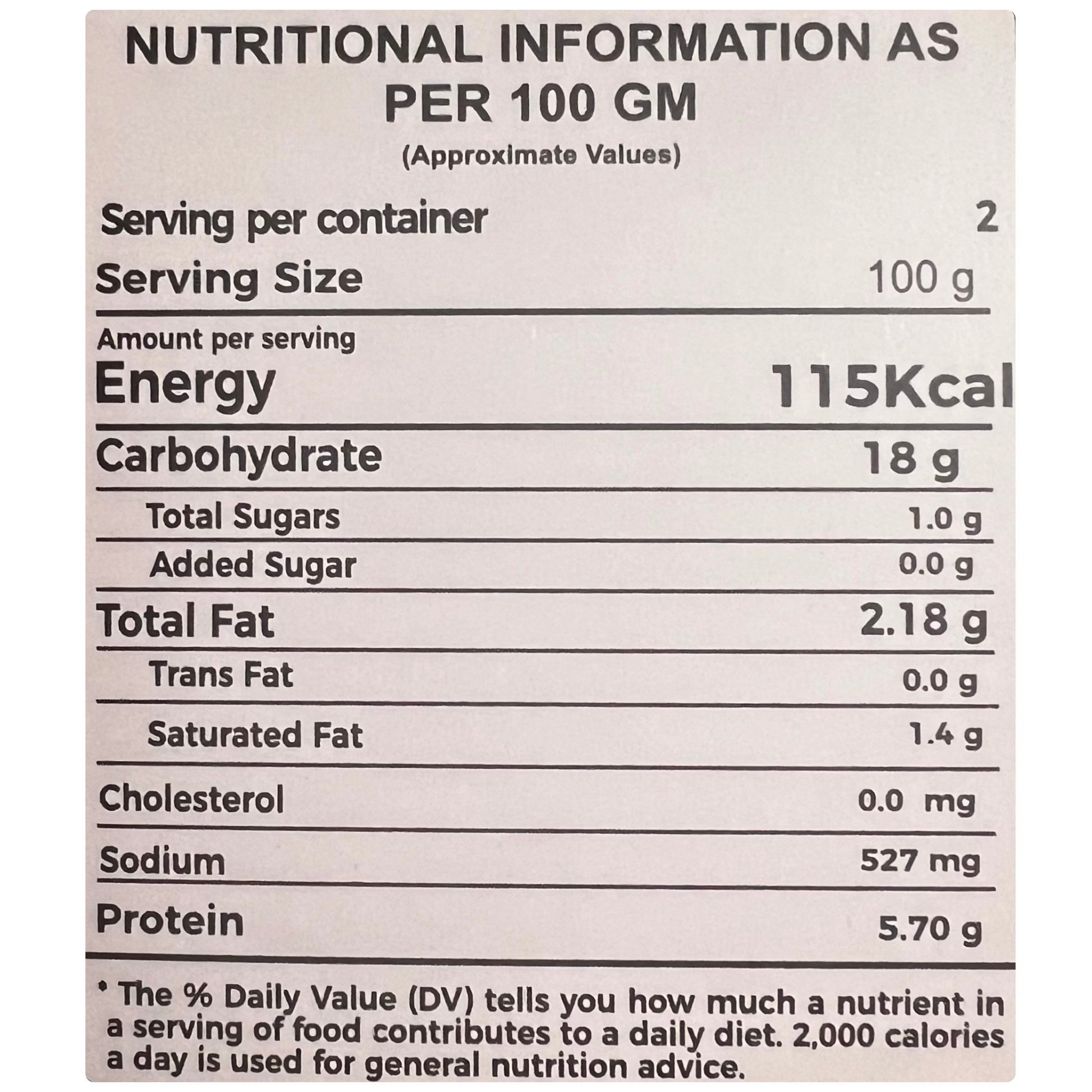 Nutritional value of hyderabadi biryani per 100 g serving ready to eat meal by curriies4u 
