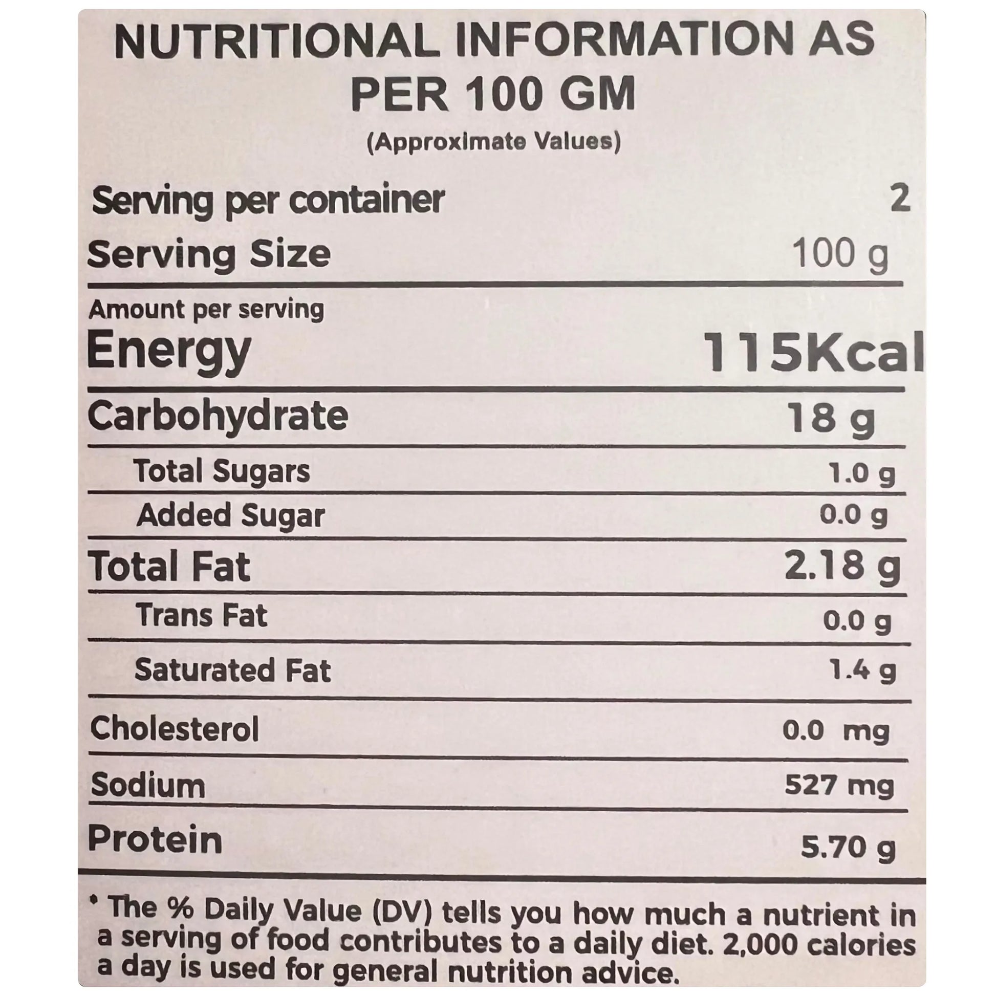 Nutritional value of hyderabadi biryani per 100 g serving ready to eat meal by curriies4u 
