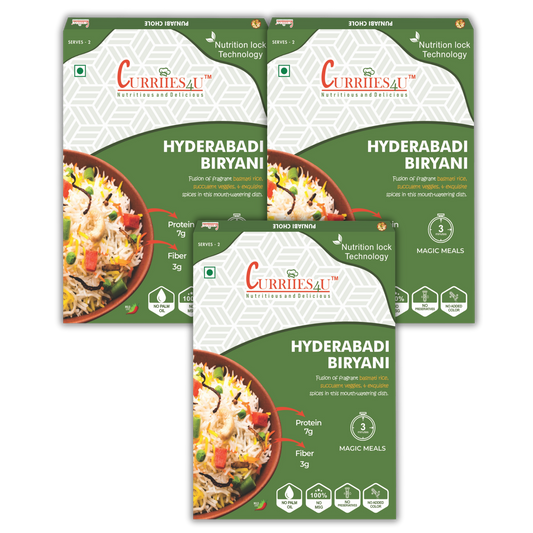 Hyderabadi Vegetable Biryani- Pack of 3 | Authentic, Preservative-Free & Ready in 3 Minutes