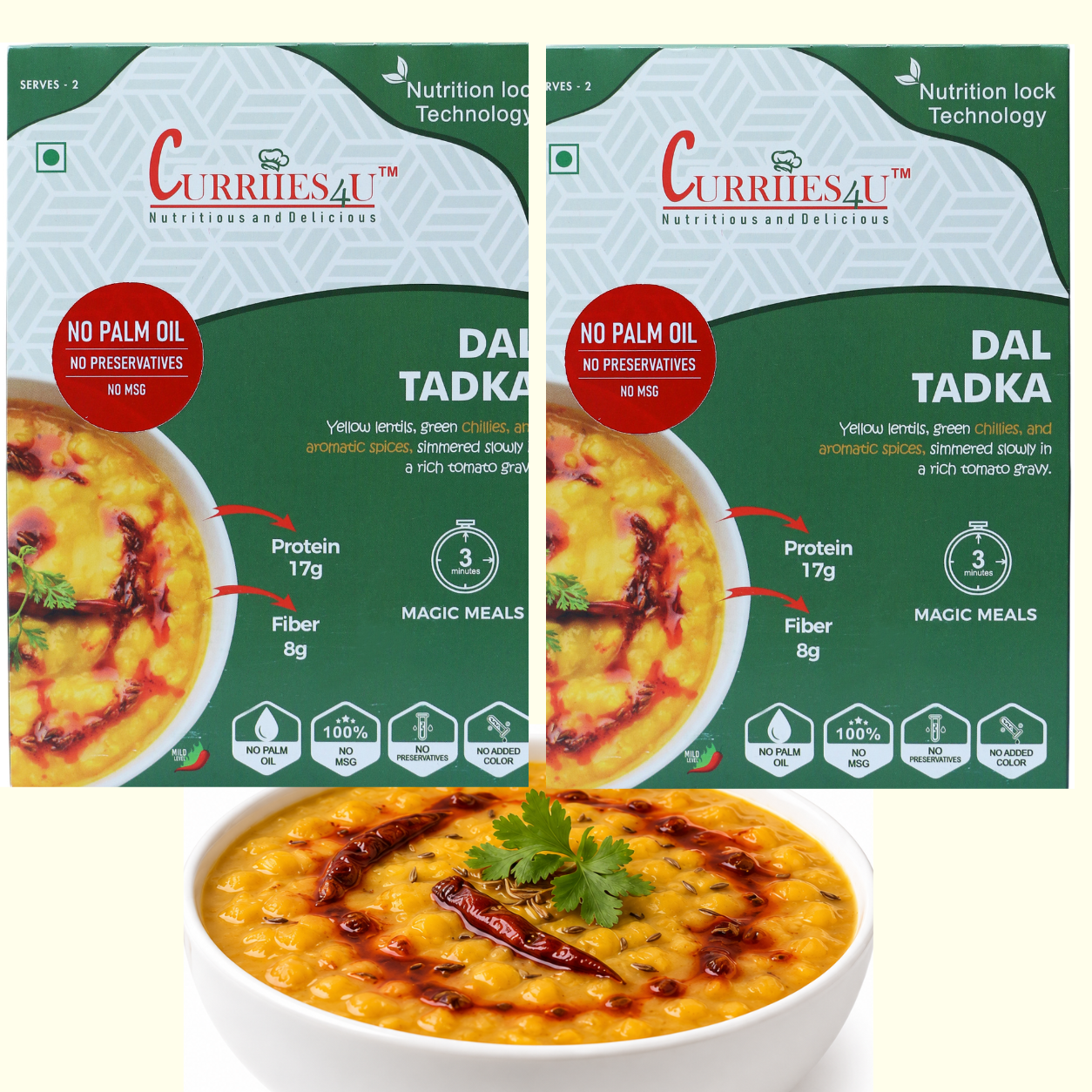 Dal Tadka Ready to Eat, Ready to Eat Dal, Indian Lentil Curry, Heat and Eat Dal, Instant Dal Tadka, High Protein Vegetarian Food