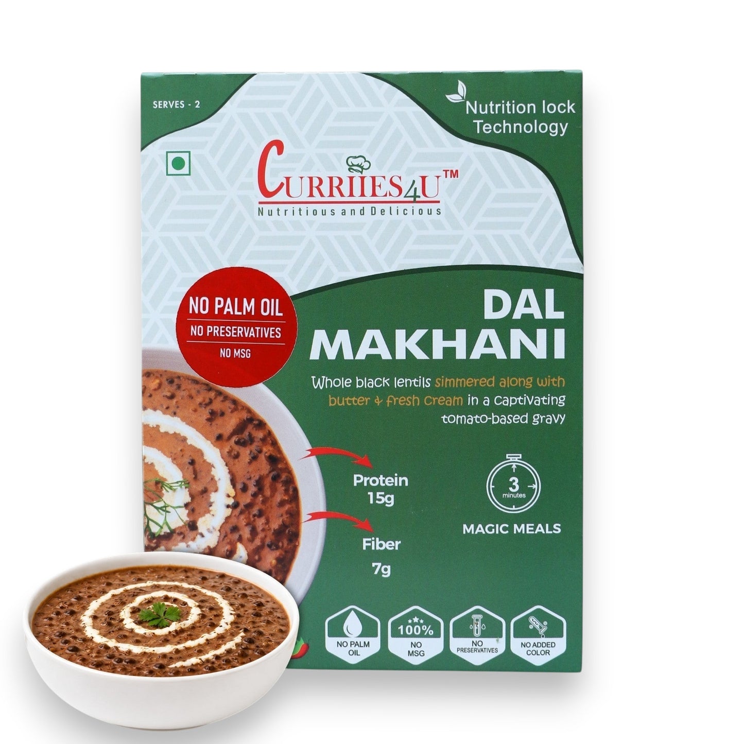 Curriies4U Dal Makhani Ready to Eat Meal 300g – Authentic Punjabi Dal Makhani, High Protein Black Lentil Curry, No Preservatives, No MSG, No Palm Oil, Instant Indian Food, Healthy Ready Meal, Travel Friendly, Serves 2