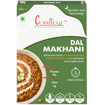 Dal Makhani – Homestyle, preservative-free, slow-cooked black lentils in a rich, buttery gravy. A ready-to-eat Indian meal, full of authentic flavors and nutrition.