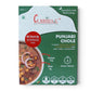 Curriies4u ready-to-eat Punjabi Chole packaging featuring a bowl of chickpea curry with onions and nutritional facts.