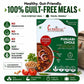 Curriies4u Punjabi Chole ready-to-eat meal box with nutritional highlights, fresh chickpeas, and tomato curry imagery.