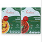 Curriies4u ready-to-eat Dal Tadka and Punjabi Rajma meal packs with nutrition labels and 3-minute prep time.