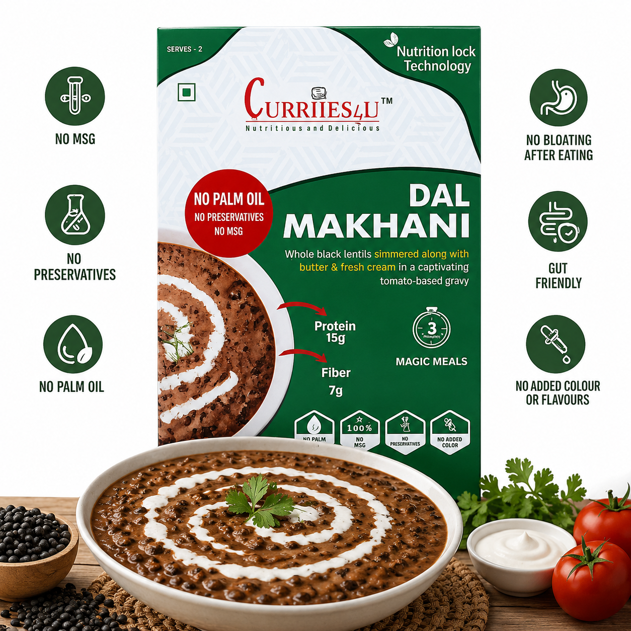 Curriies4u Ready-to-Eat Dal Makhani- Solo Craving(300g)