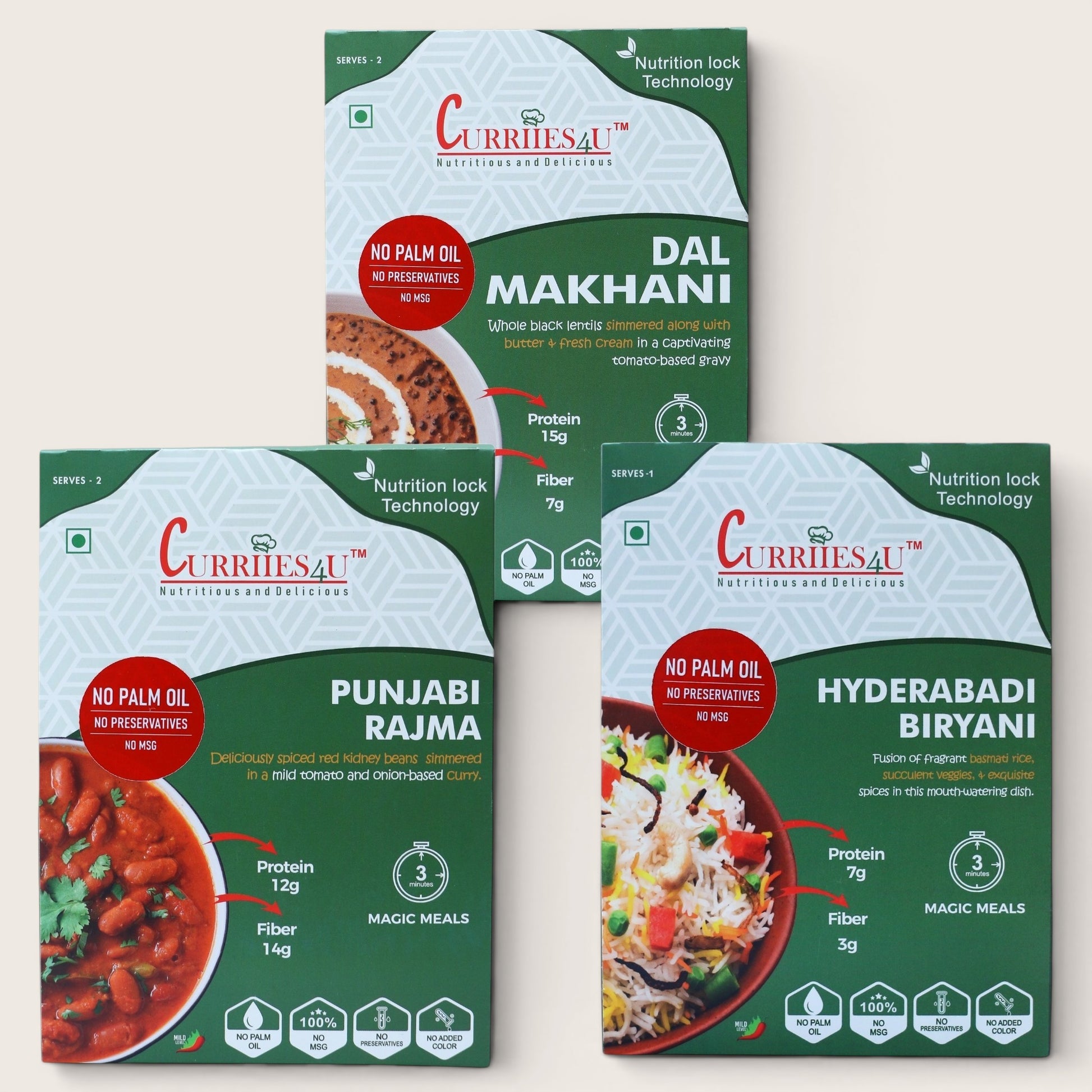 Dal Makhani Ready to Eat, Punjabi Rajma Ready to Eat, Hyderabadi Biryani Ready to Eat, Indian Meal Combo, Ready to Eat Meals, Instant Indian Food, Vegetarian
