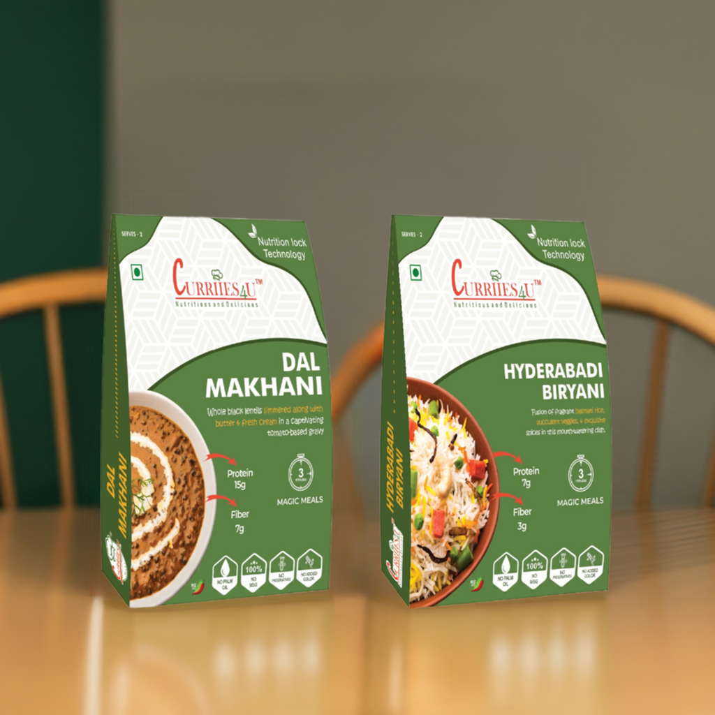 Hyderabadi Biryani Ready to eat meal by curriies4u ,Dal Makhani and Hyderabadi Biryani combo pack