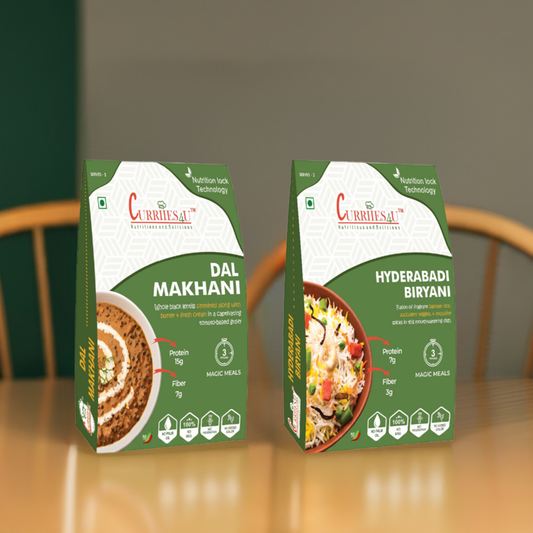 Dal Makhani & Hyderabadi Vegetable Biryani Combo – Pack of 2 | Ready-to-Eat Indian Meal