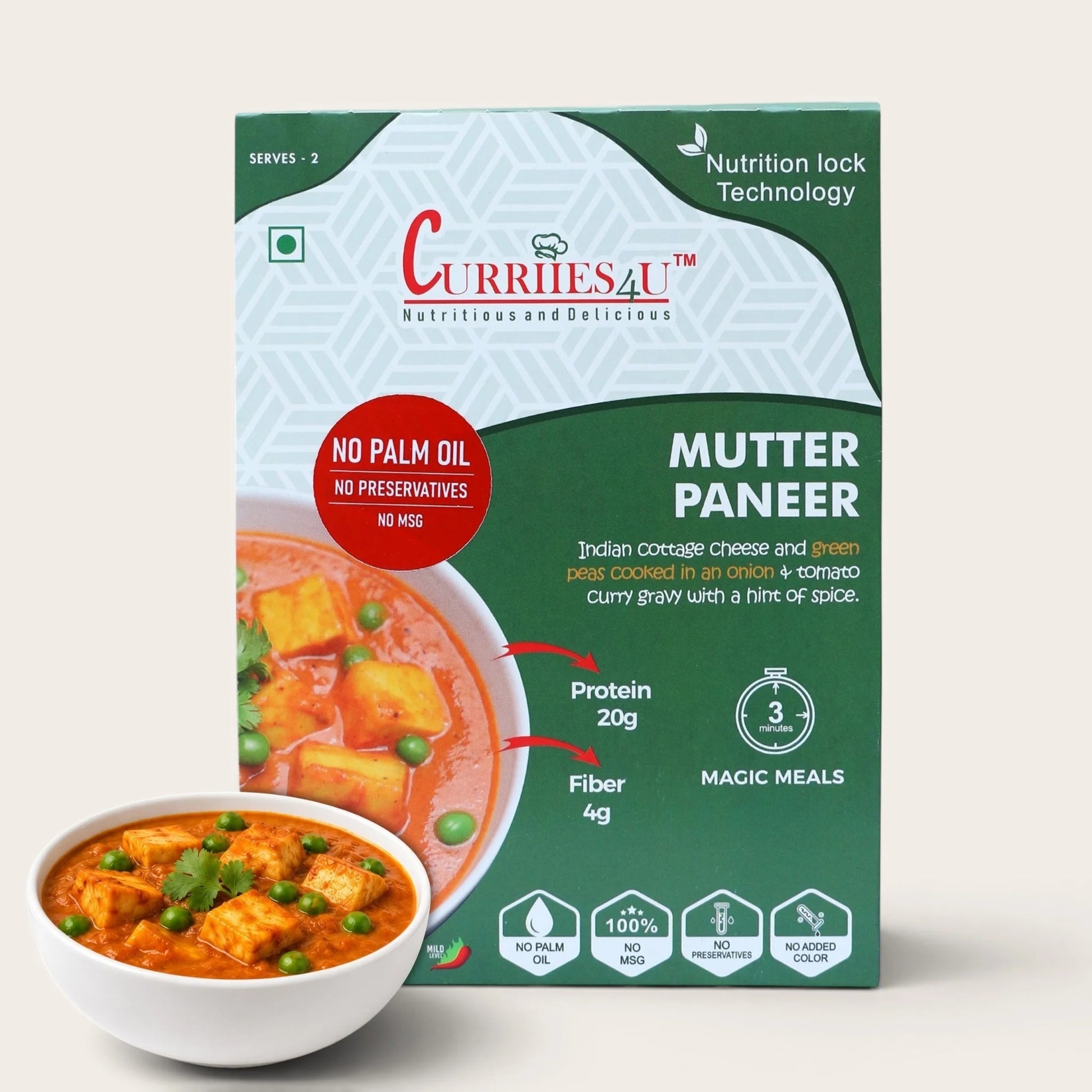 Authentic Punjabi Matar Paneer | No Preservatives, No MSG, No Palm Oil